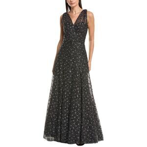 Amsale Womens  Sequin Tulle Gown, Black